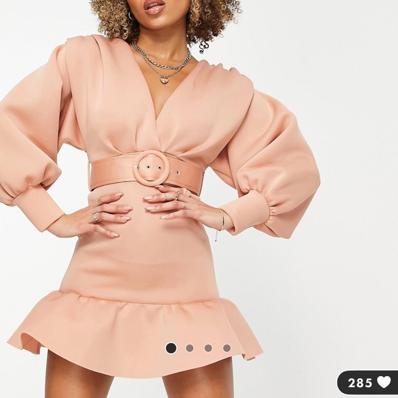 Long Sleeve Pink Mini Dress - Picture 1 of 4